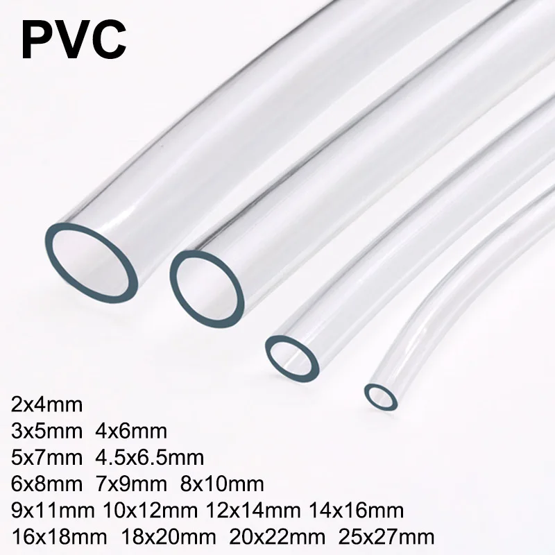 

1Meter/lot Transparent Clear PVC Plastic Hoses ID 2 3 4 5 6 8 10 12 14 16 18 20 25mm High Quality Water Pump Tube Fish Tank Pipe