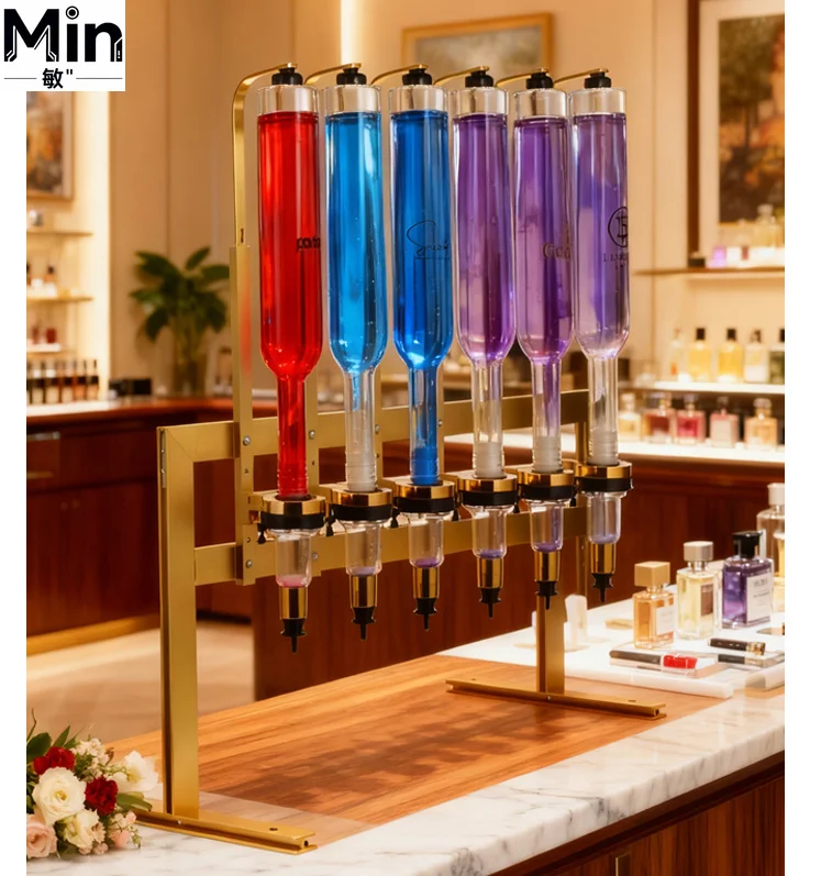 Available 375ml 750ml Single Head Perfume Bar Dispenser Set 6 8 12 Bottles Perfume Dispenser with Clear Graduation Scale