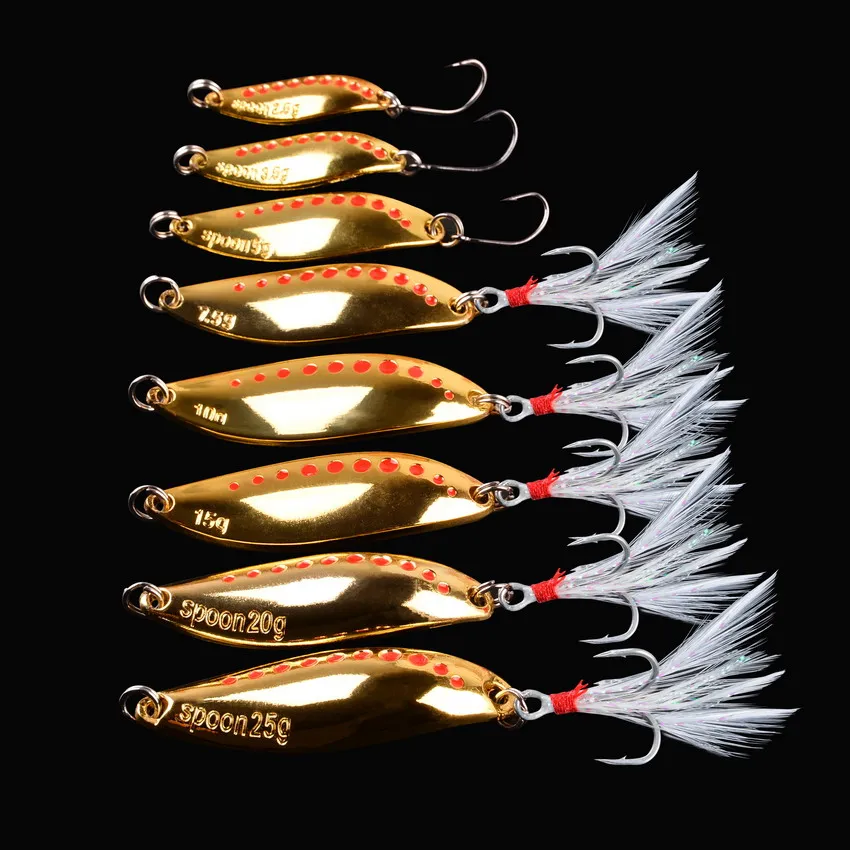 4pcs Metal Vib Leech Spinners Spoon Lures 2.5g-25g Artificial Bait Pesca Fishing Lure Hook Tackle Set for Bass Pike Perch