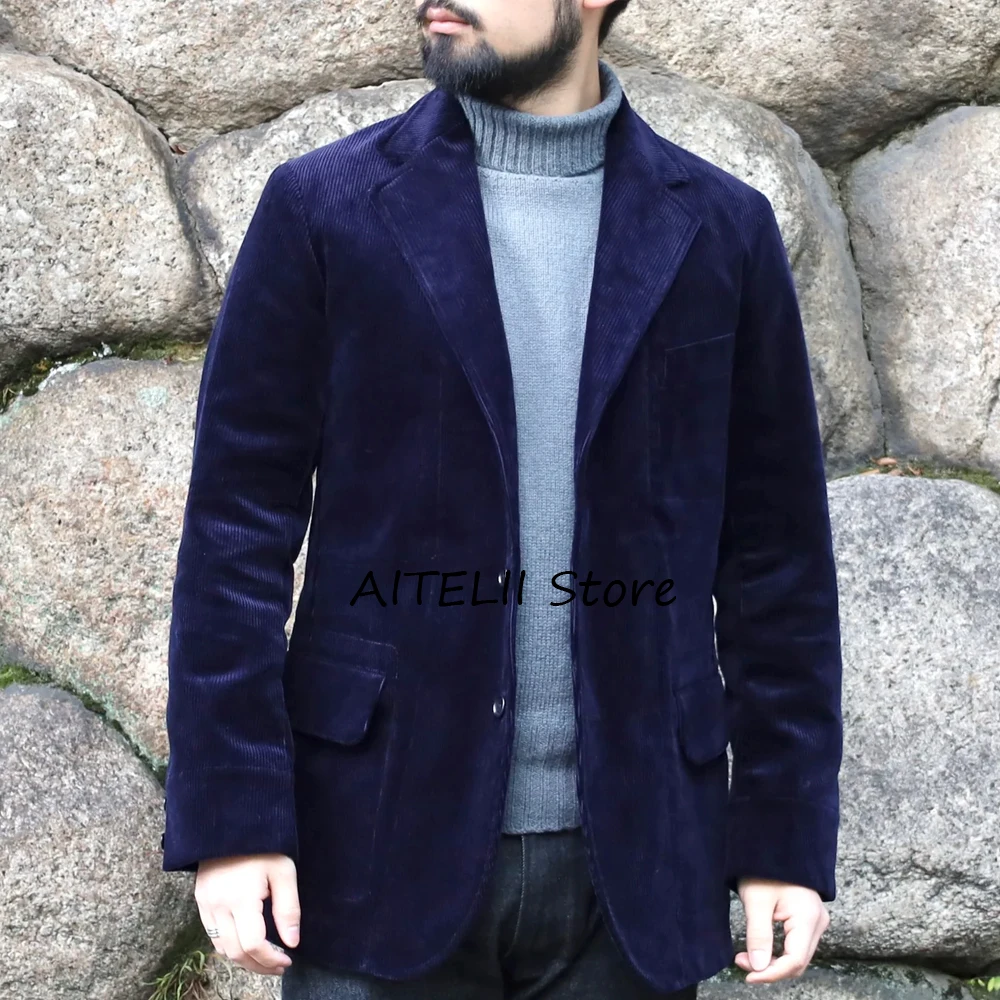 

Men's Corduroy Jacket Elegant Jackets for Men New in Jackets Advanced Outer Luxury Blazers for Man Suit Top Half Coat Male Coats