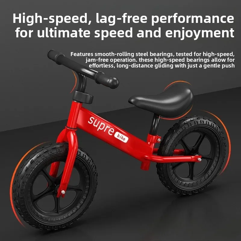 12in children’s balance bike,high-carbon steel frame,adjustable seat,a suitable for young children between 80 and 105 centimetre