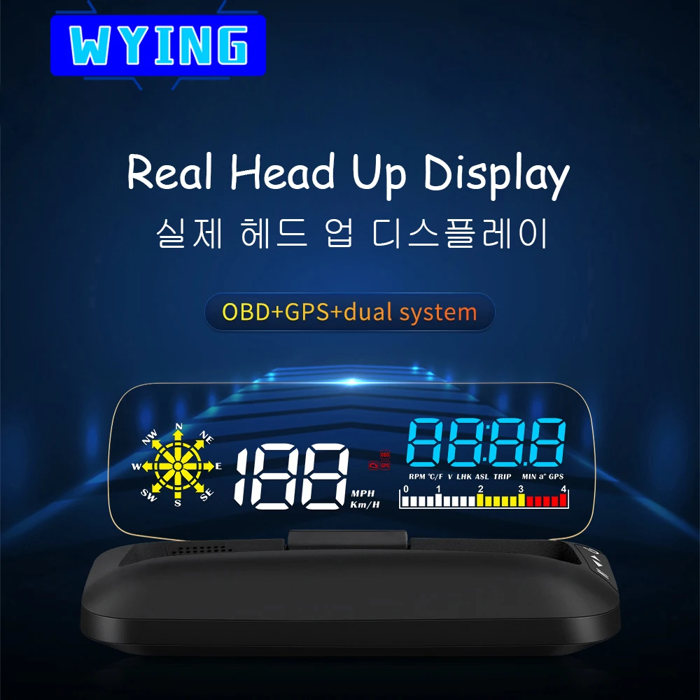 WYING C5 OBD2 GPS Digital car speedometer Head Up Display Intelligent Car System Speed Computer for all Cars MPH KMH