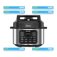 Midea 9-in-1 Multi Cooker, 6L with 12 Cooking Functions Pressure Cooker (Slow&Rice Cooker, Sous Vide, Cake Maker, etc.), 70% Fas