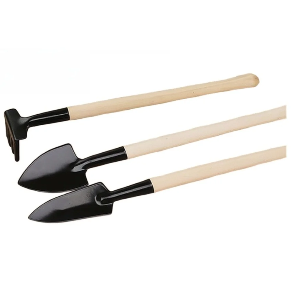 3 Pcs for mini Garden Tools Set Plant Shovel Rake for spade Kit W/ Wood Handle Metal Head For Hand Planting Tools