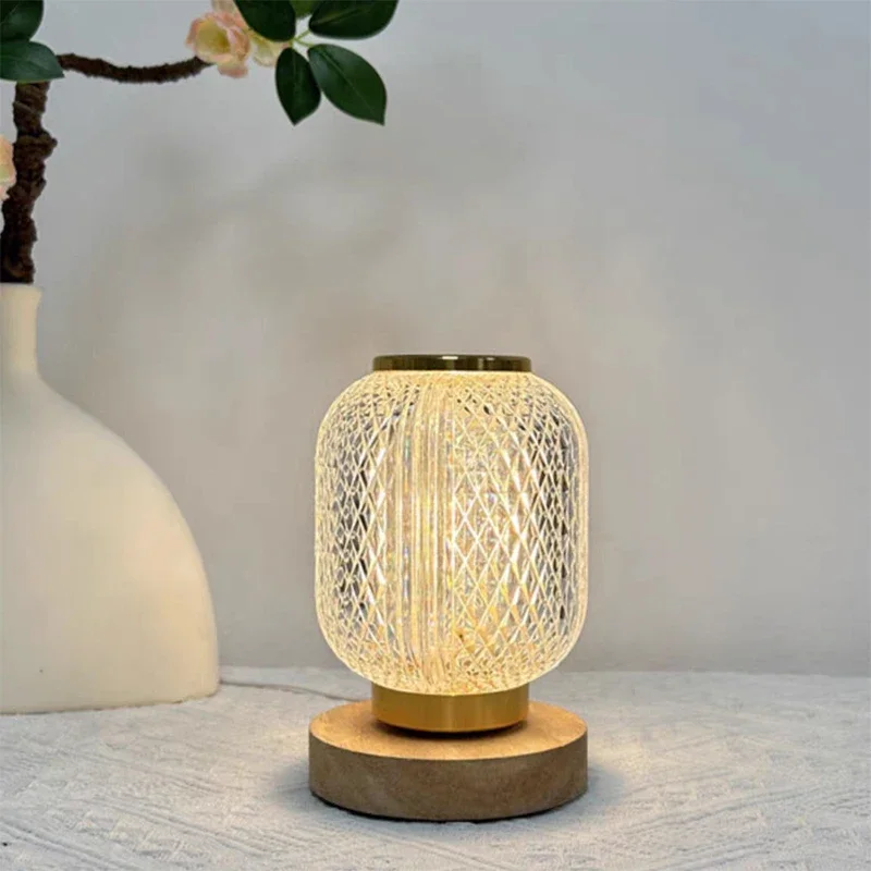Pop Crystal LED Table Lamp Stepless Dimming USB Charging Touch Switch Remote Control Bedside Light Living Room Decoration Desk L