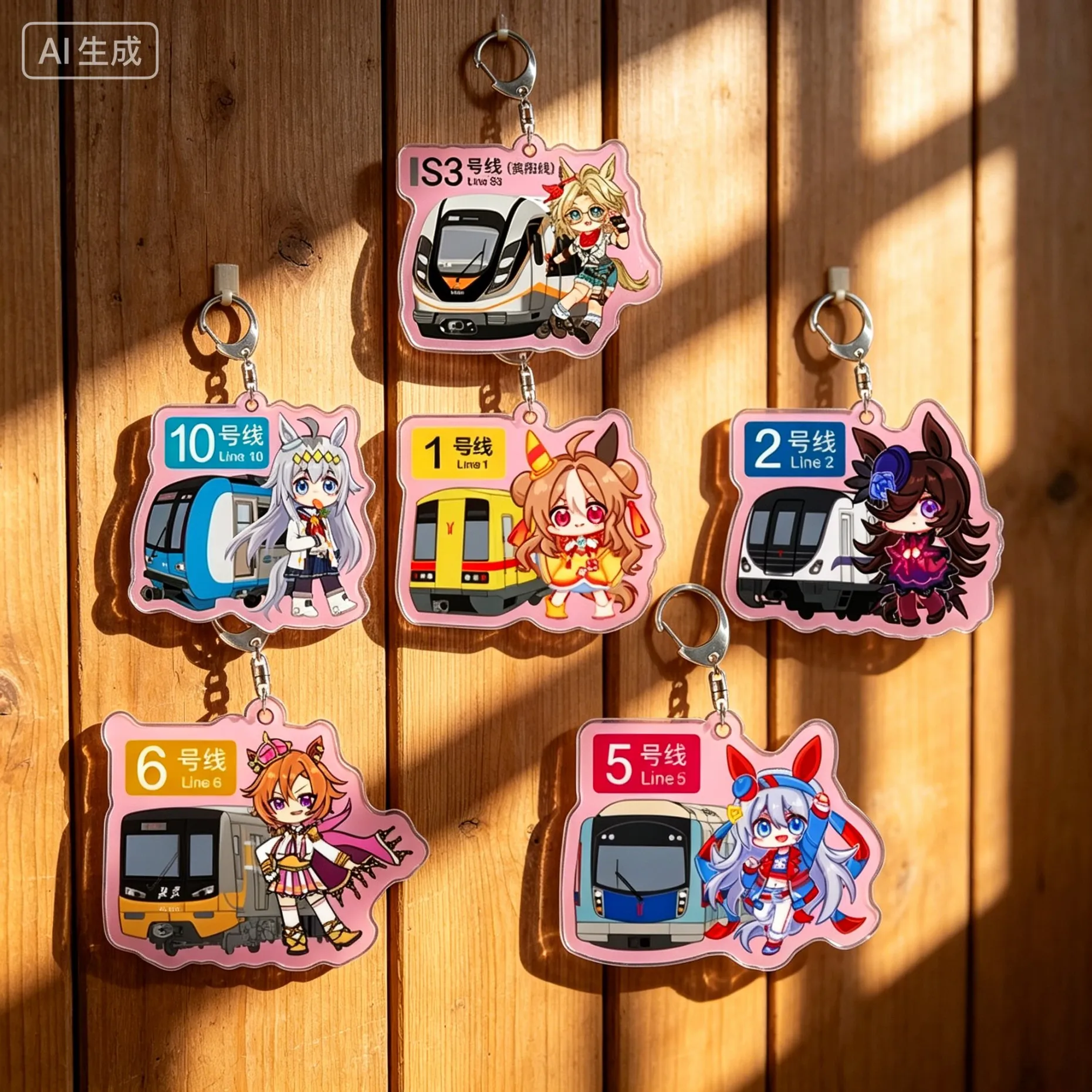 Llavero de acrílico de Anime Pretty Derby, modelo de personajes de cosplay, accesorios de adorno, joyería de juego, accesorios de cosplay, 6 cm