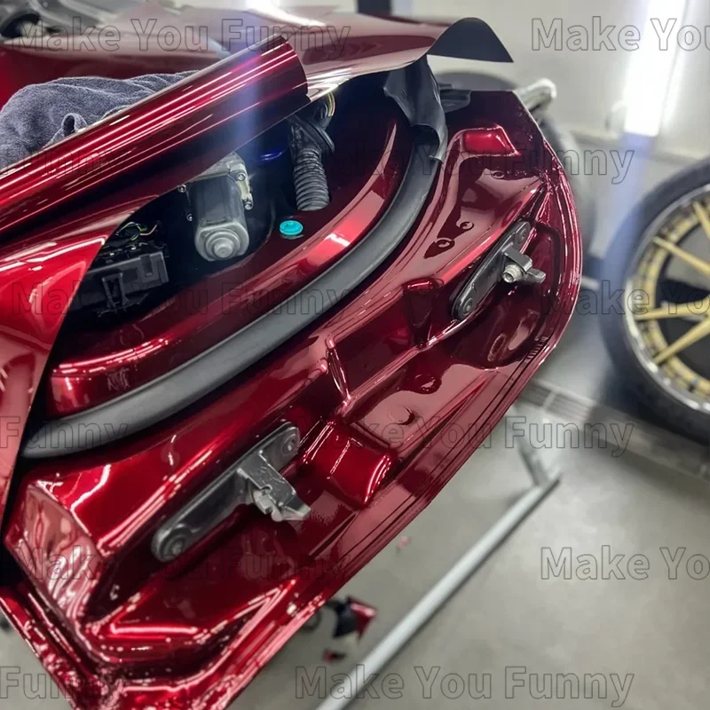 5x59FT Glossy Color Dragon blood Red Liquid Metallic Series Color PET Car Body Decorative Vinyl Wrap PPF Paint Protection Film