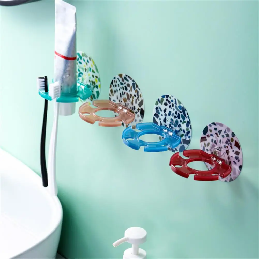 Toothbrush Holder Self Adhesive Waterproof ABS Toothbrush Toothpaste Rack Bathroom Organizer Tool