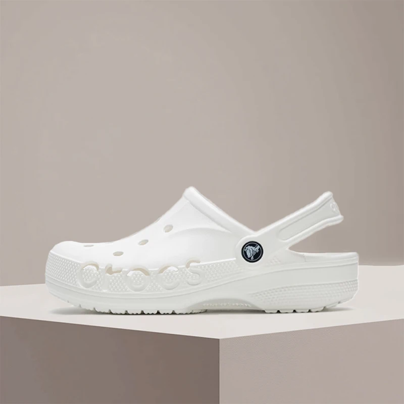Crocs Bayaband Clog White Lightweight Breathable Soft Versatile Premium Perforated Sport Unisex Slip-On Beach Sandal 10126-100