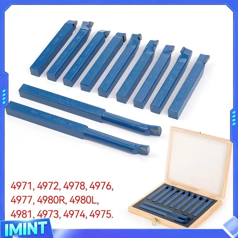 11pcs/set Metal Lathe Tool Set Turning Boring Bit P30 8/10/12mm Shank Carbide Tip Cutting Turning Boring Bit Working Cutter