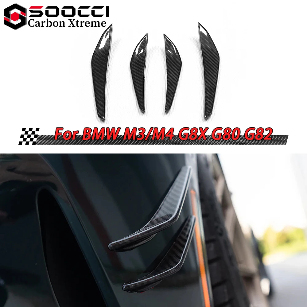 MP Style M3 M4 Dry Carbon Fiber Canards für BMW M3 G80 G81 M4 G82 G83 Frontspoiler Lip Splitter Fin Duck Wing Zubehör