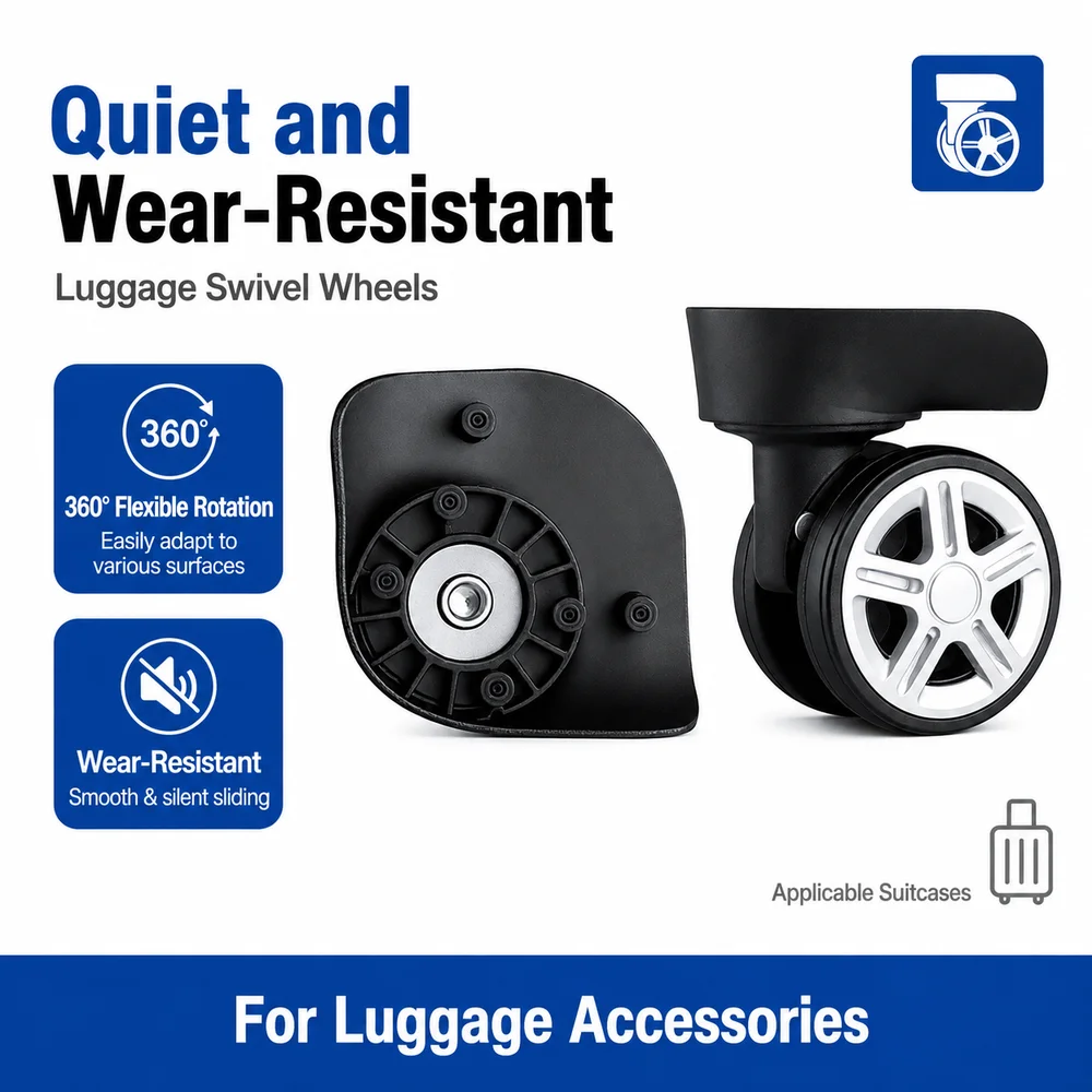 Universal Luggage Wheels For 7096 360° Swivel Caster Bracket Wear-Resistant Replacement Suitcase Roller Parts Repair Kit