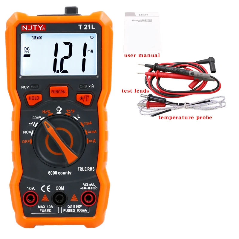 NJTYT21L многофункциональный цифровой мультиметр LCR, интеллектуальный высокоточный мультиметр с защитой от ожогов, индуктивность, емкость, частота