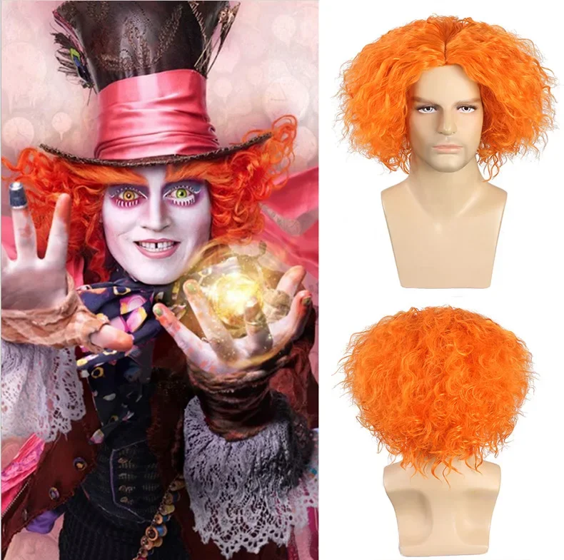 Popular Practical Hot Sale Male Mad Hatter Wig Cosplay Anime Wig Cosplay Wigs with Cosplay Costume