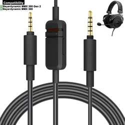 Replacement Cable Extension Cord For Beyerdynamic MMX300 MMX 300 2nd Gen Gaming Headsets Headphones With Mic Mute Volume Control