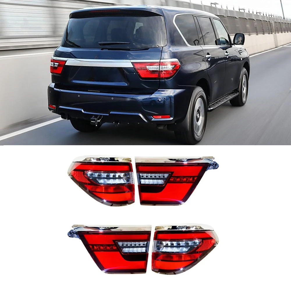 

4 Pcs Led Taillight Assembly for Nissan Patrol Y62 2020-2023 Rear Stop Lamp 26550-6JF0A Back Reverse Light Parking Signal Lamp