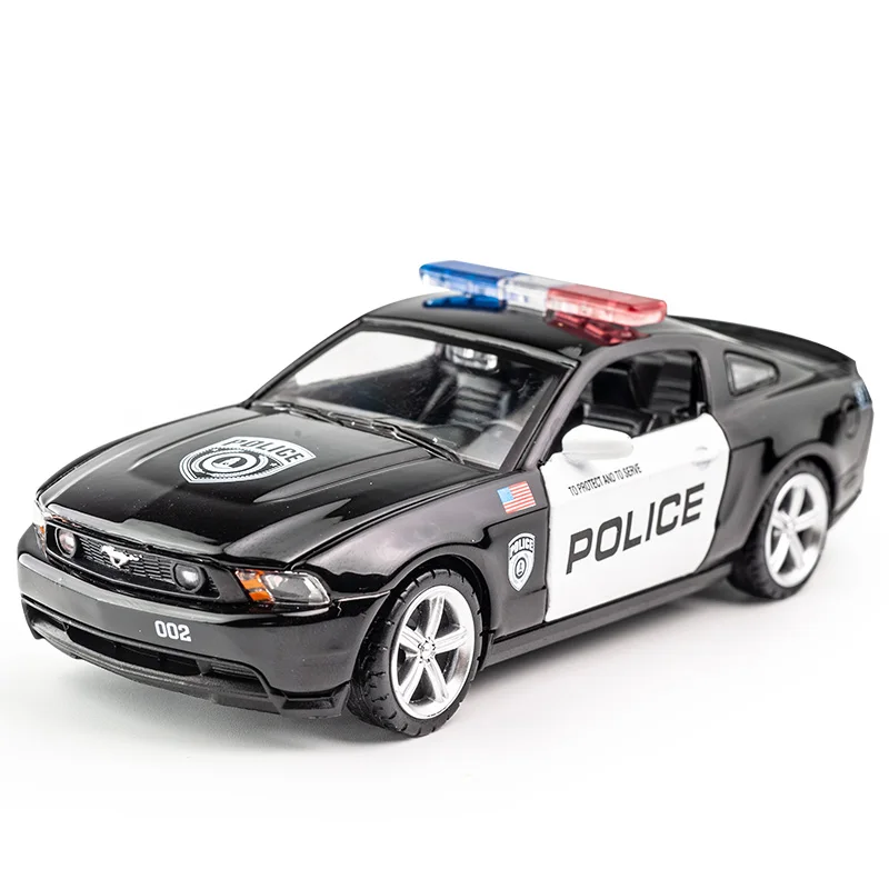 1:32 Alloy Car 2006 Ford Shelby Mustang GT350 Policecar Modle 911 Alloy Toy Car Models Diecast Metal Vehicle Model Cars Toys For