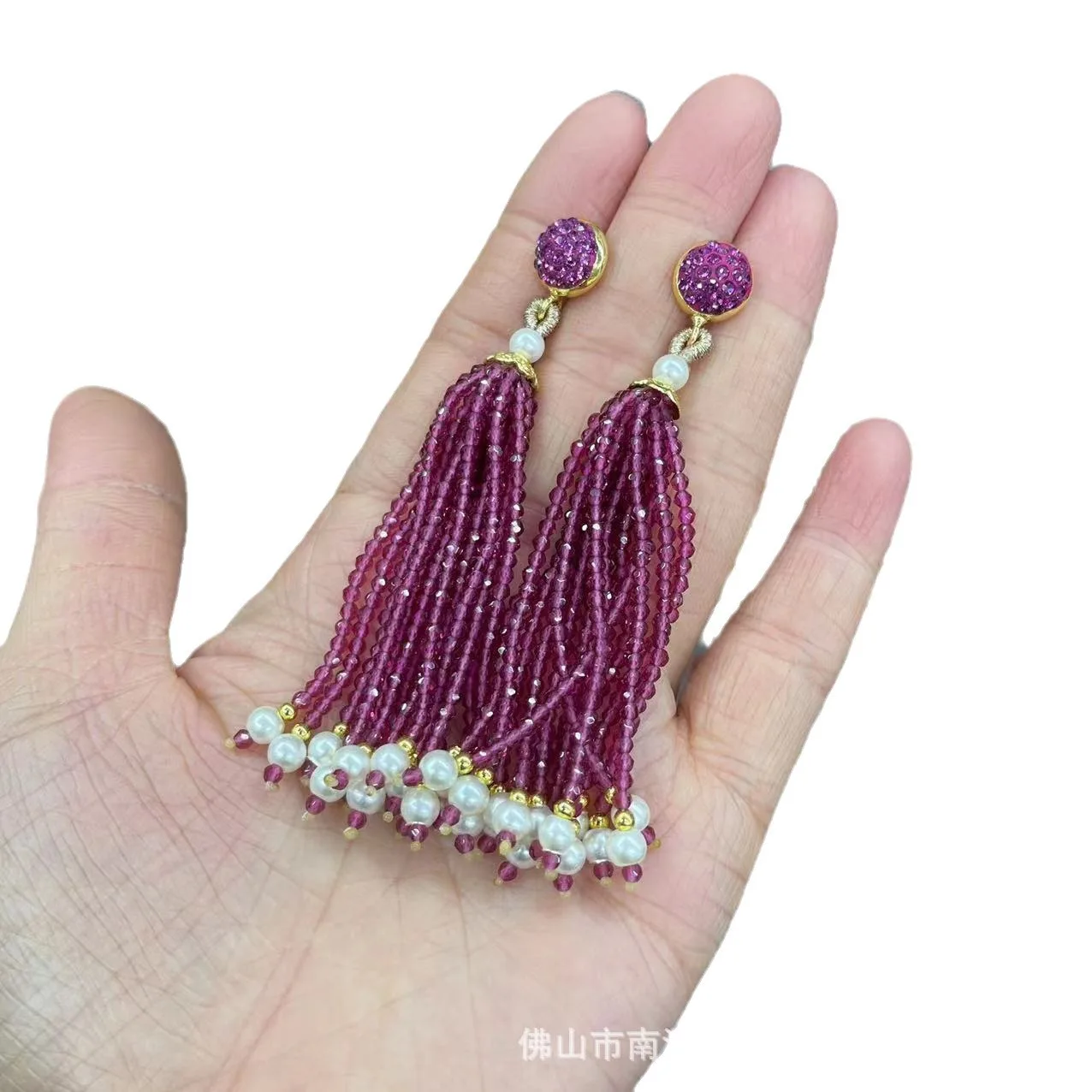 DIY accessories New natural baroque inlaid rose ruby jewelry two-piece set Chinese original design vintage wholesale