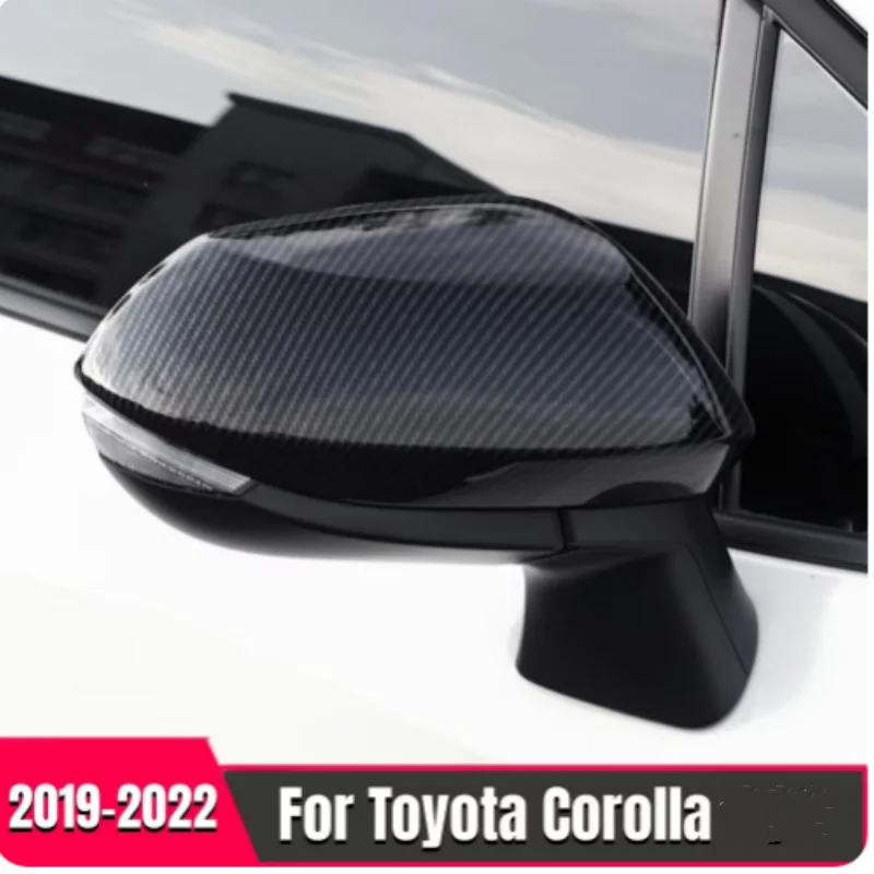 ABS Carbon fiber Car Side Rearview Mirror Cap Decorate Cover Shell Trim for Toyota Corolla/levin  2019- 2022 Accessories