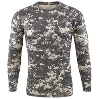 Camouflage Men's T-Shirt Quick Dry Long Sleeve T-shirt Autumn New Mens Outdoor Sports Trip Tactical Training Hunting Tops Tees