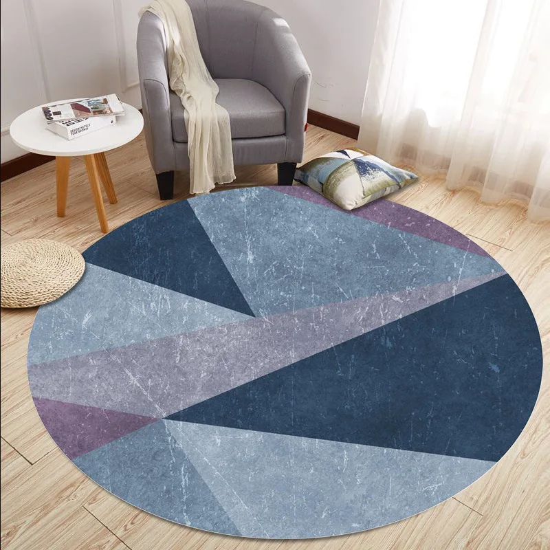 

Modern Geometric Round Carpet, Computer Chair Mat, Kids Room Carpets, Living Room Decoration, Bedroom, Bedside Floor Rugs