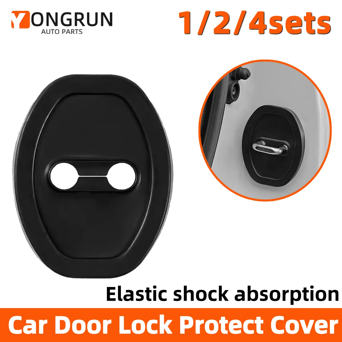 

YONGRUN 1/2/4set Silicone Car Door Lock Cover Is Rust And Scratch Resistant Suitable For Most Car Truck Suv Car Accessories