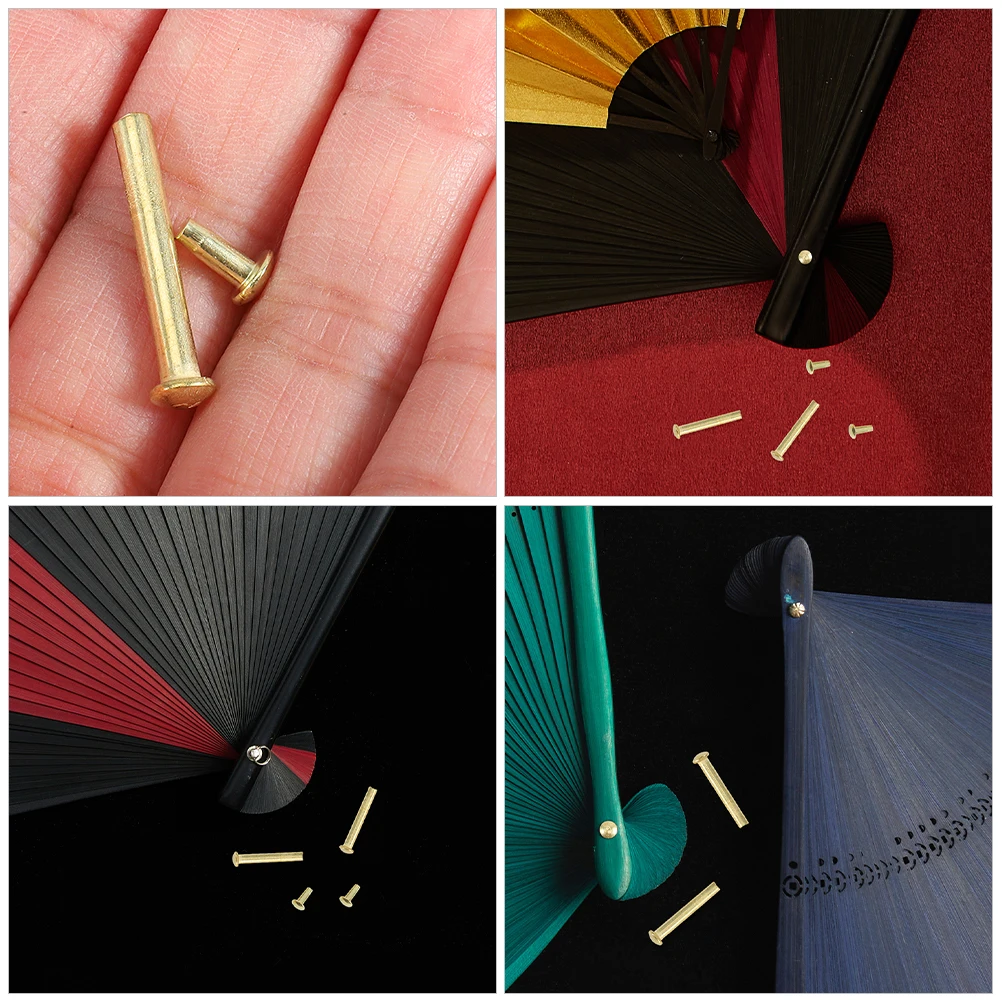

10 Sets Fan Nail Pendant Folding Shaft Hand Fans Rivet Nut Rivets Nuts Drill for