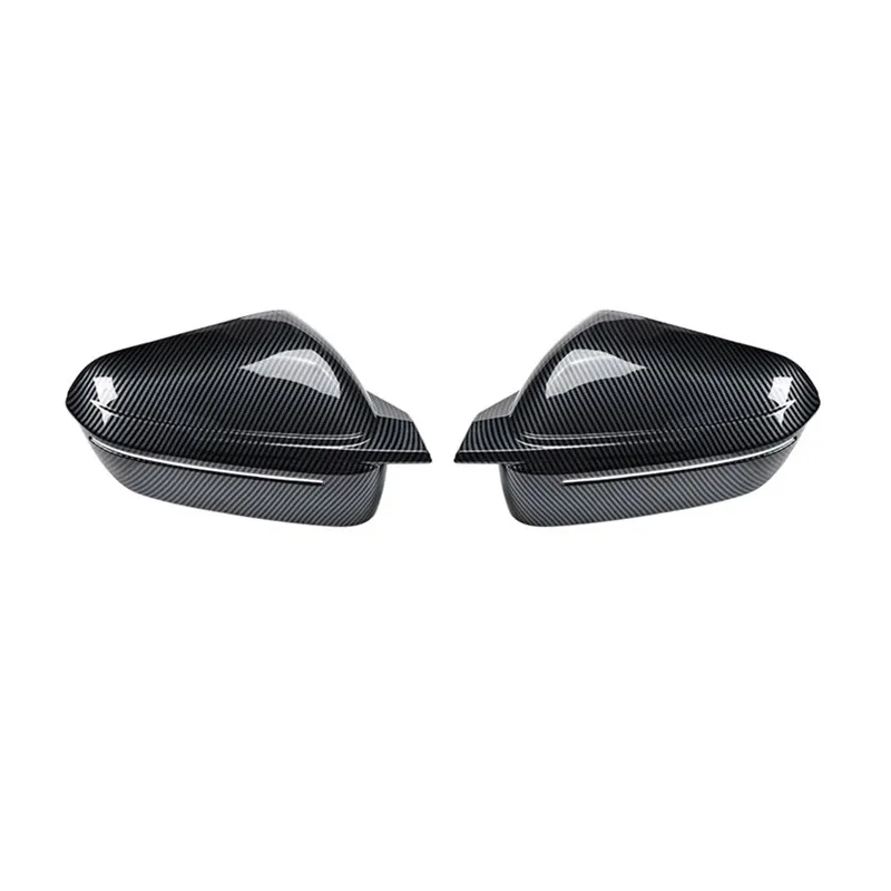 For BMW ix I20 2021 2022 2023 2024 Carbon fiber pattern Car Rearview Mirror Cover Cow horn decorative cover