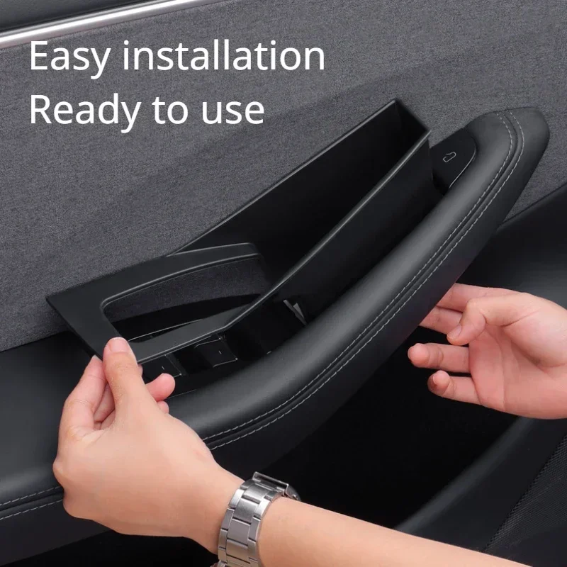 For Tesla 2024 New Model Y/3/3+ Highland Car Door Storage Box Four-door Inner Handle All-inclusive Storage Box Interior Storage