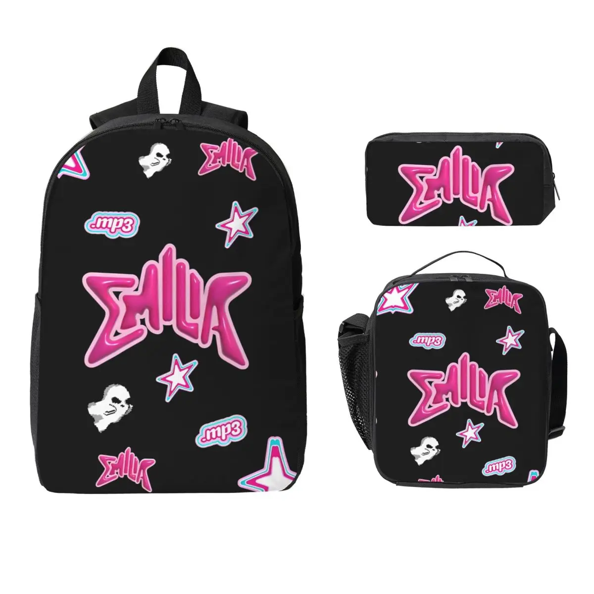 

Emilia Mernes Kids Backpack Lunch Box Pencil Boxes for Boys Girls Backpacks Cute School bag Bookbag Set