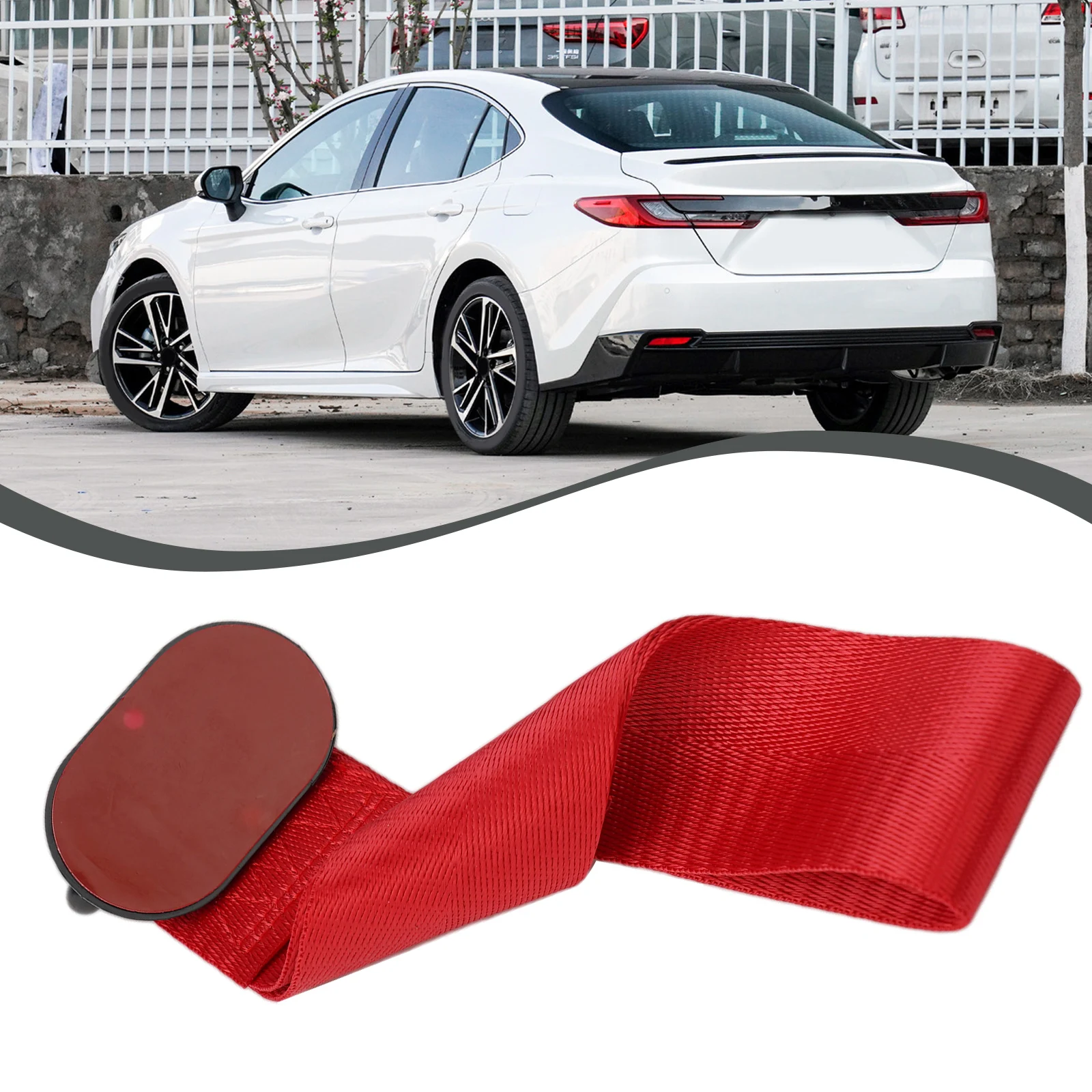 

Rally Hook Tow Strap Rear/Front Bumper 245x50mm Tow Towing Belt Decor Nylon Rope Rally Hook Modification Useful