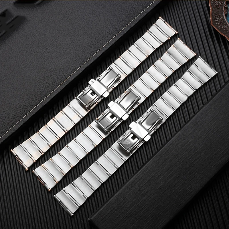 17mm 23 25mm For Omega Steel Strap WatchBand Constellation Strap Double Eagle Series Steel Strap Band Men And Women Watch Chain