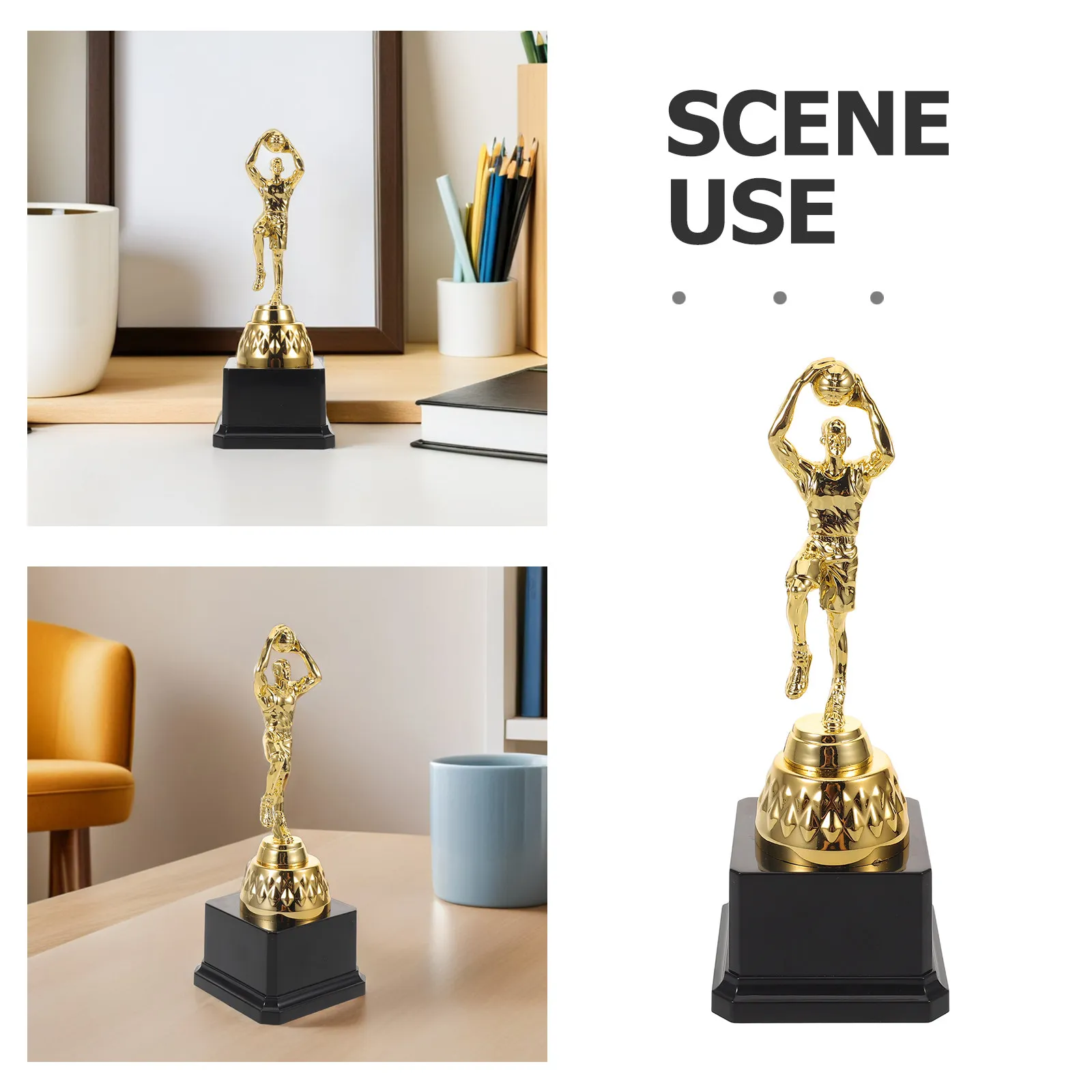 Gold Basketball Trophy Plastic Award for Adults Basketball Competitions Sports Tournaments School Events Indoor Outdoor Use