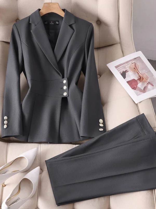 Business Suit Set Women's Formal Workwear Jewelry Store Uniform Property Consultant Hotel Manager Professional Outfit