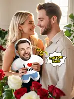 Custom Face Body Shape Pillow Personalized Photo Cushion with Face for Him Boyfriend Husband Gift Valentine Birthday Anniversary 4