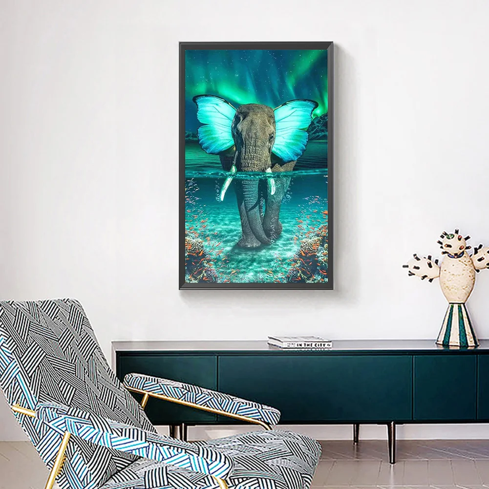 5D DIY الماس اللوحة فراشة الفيل كامل مربع الحفر فسيفساء مجموعة الصور #4