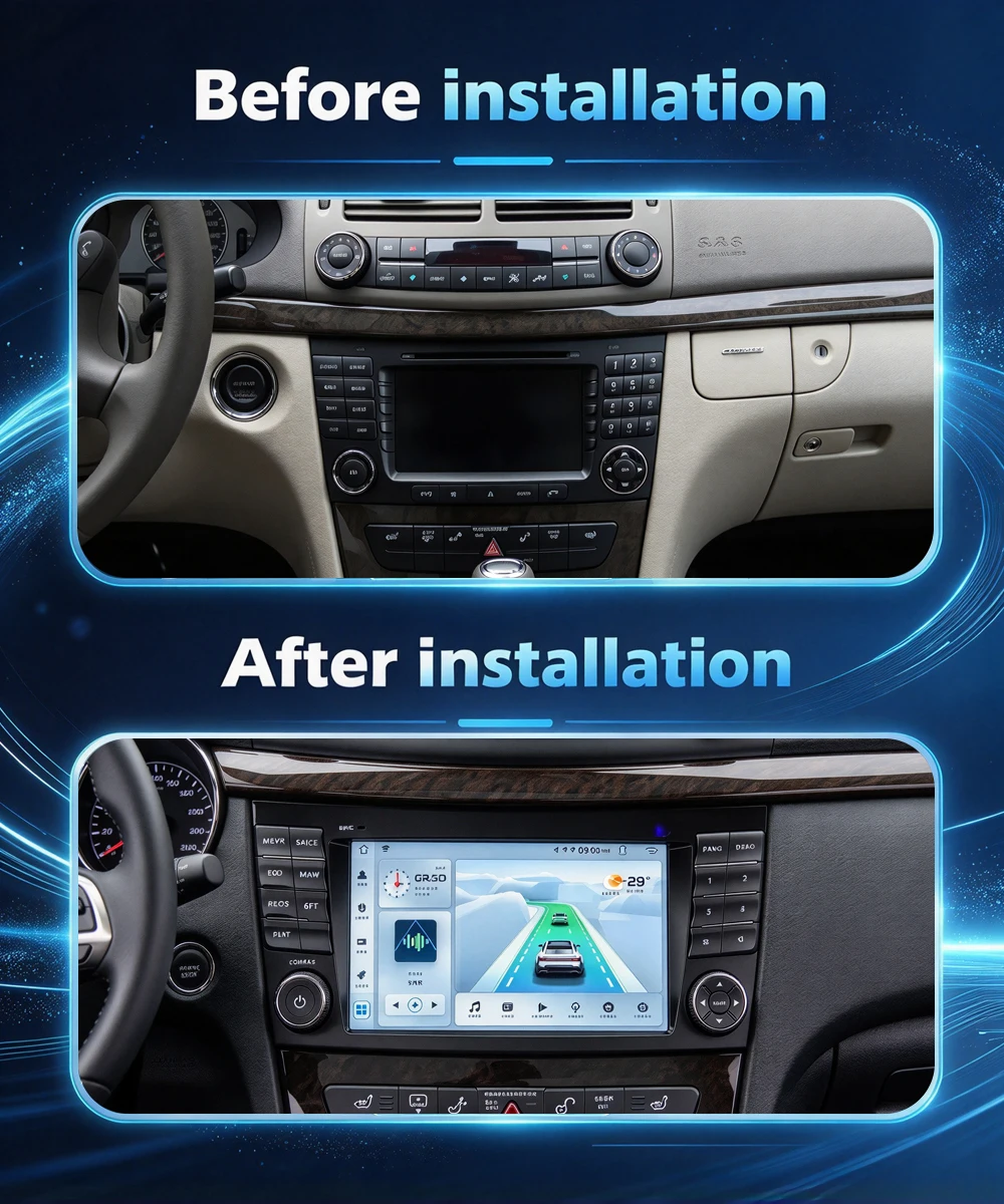 Wireless CarPlay Android Auto Radio For Mercedes Benz E-Class W211 2002-2008 W211 W463 W219 W209 Car Multimedia Navi GPS WIFI