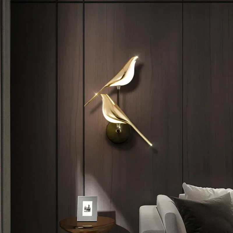 Nordic Bird Sconce Dining Table Kitchen Hanging Led Lights Bathroom Bedroom Bedside Indoor Wall Lamps for Room Home-appliance