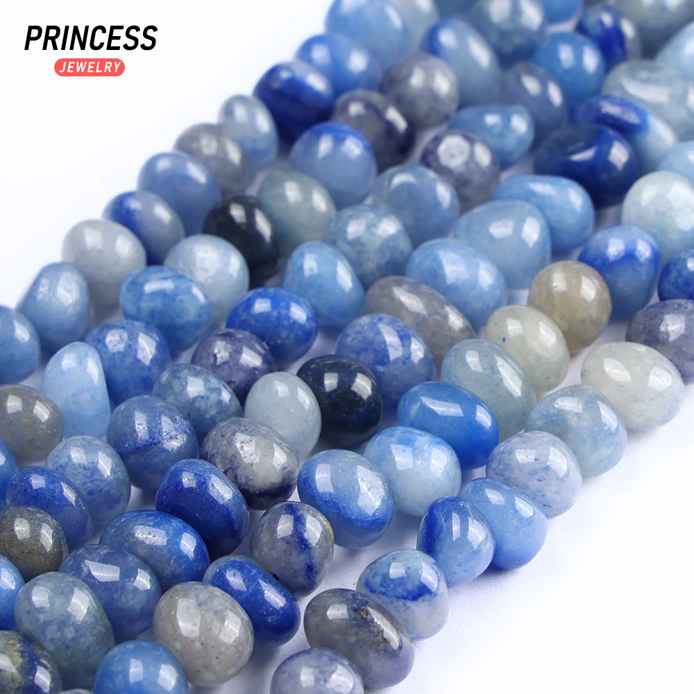 A ++ biru alami Aventurine tidak beraturan 4-6*8-9mm manik-manik untuk membuat perhiasan DIY kalung anting gelang aksesoris