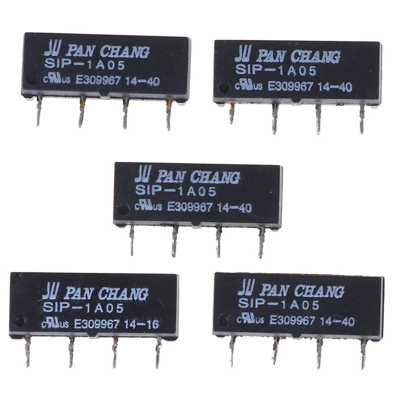 5Pcs 4Pin 5V Reed Switch Relay SIP-1A05 Mini Pan Chang Relay Electronic Control Component
