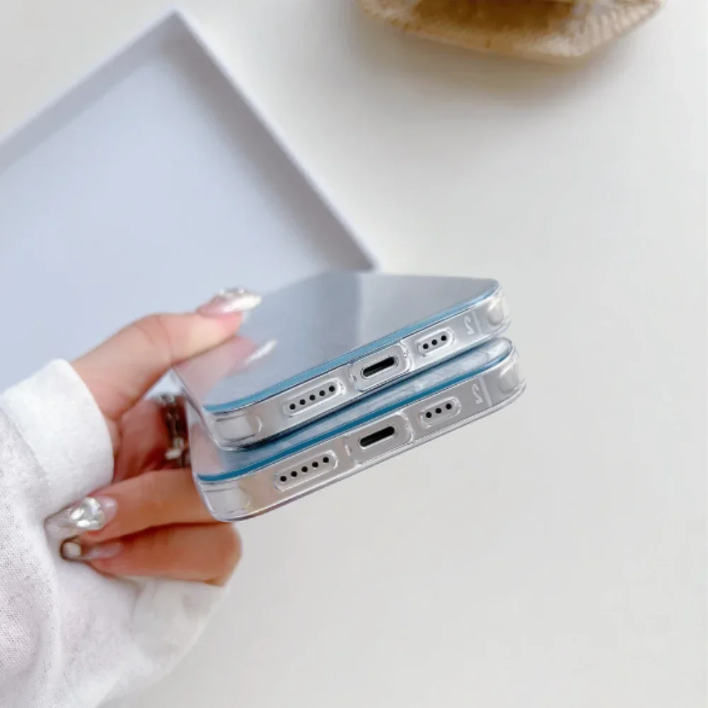 Luxus Diamant Herz Spiegel Telefon Fall Für OPPO A16S A54S A53S A17 A5 A9 A53 Reno 11 12 Pro string Von Perlen Stoßfest Shell