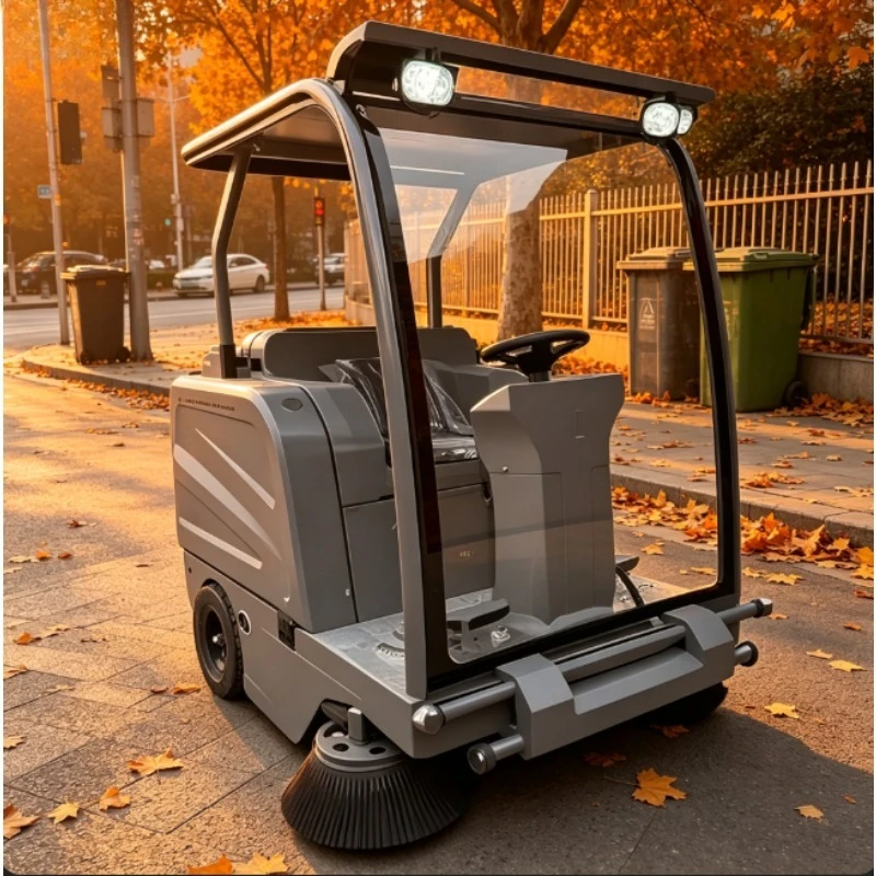 New Electric Ride-On Dust Cleaning Machine Automatic Street & Parking Lot Sweeper with Vacuum for Hotel Sidewalk Sweeping