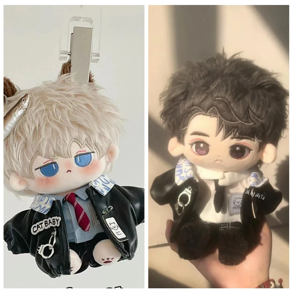 

20cm Plush Toy Doll Clothes Police Uniform PU Jacket Shirt Tie Shorts Set Back To School Season Boys Girls Birthday Gifts