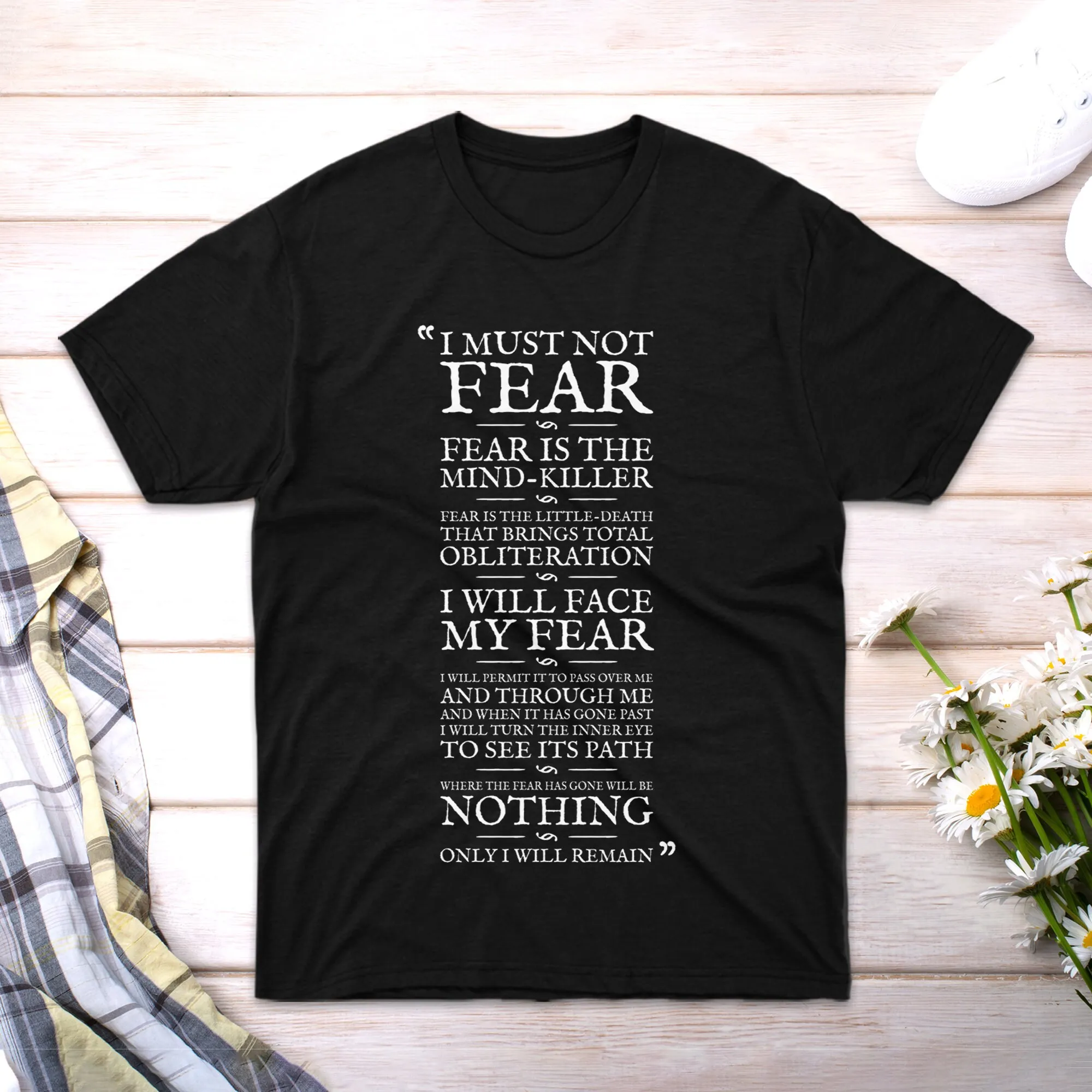 T Shirt Litany Family Friend Against Novelty Fear Short Women Sleeve Big Boy for Men Girl Event