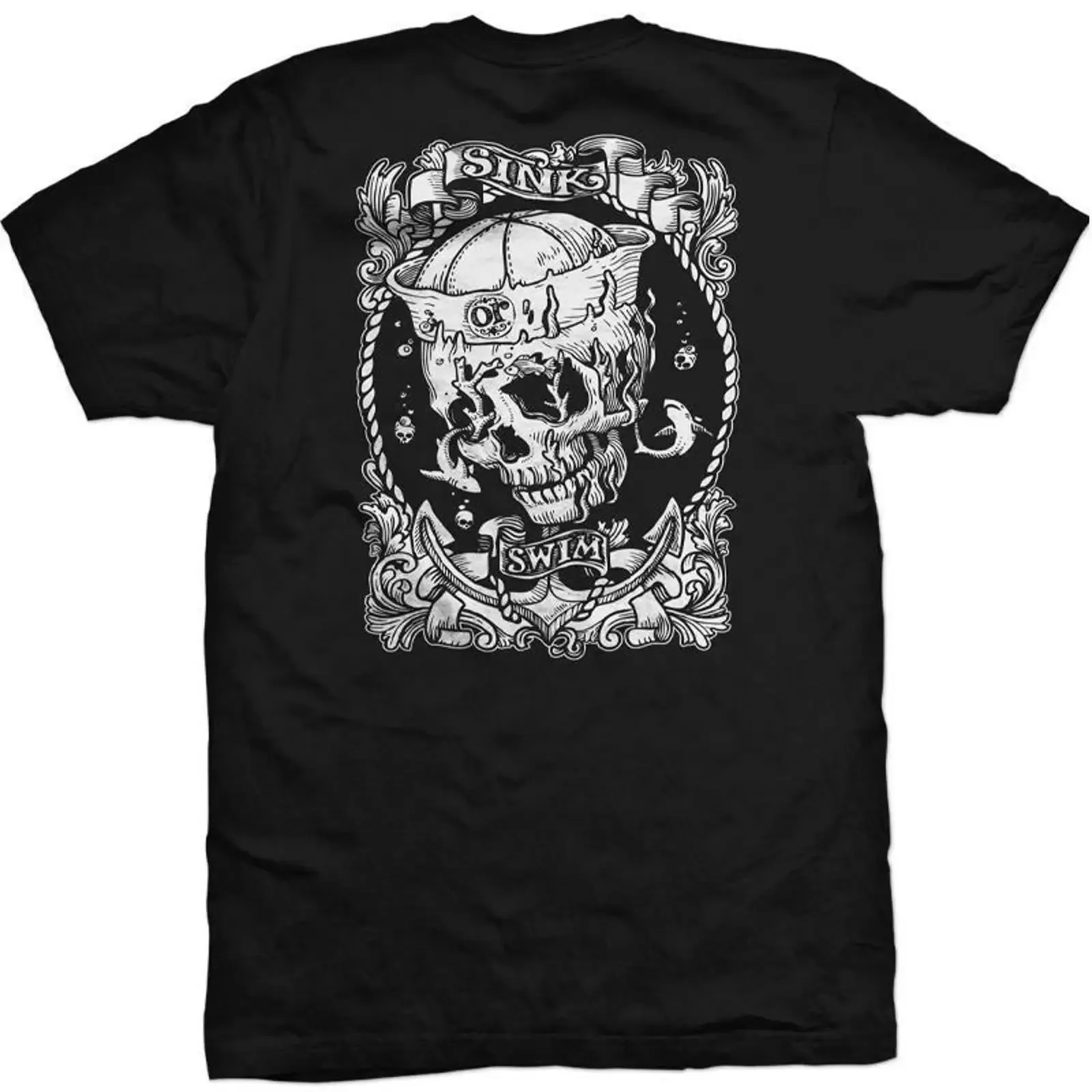 NEW Red Devil Clothing SINK OR SWIM BLACK BACK PRINT T Shirt S 5XL MPT 129 FB Image 1 of 3 vintage Washed Comfortable