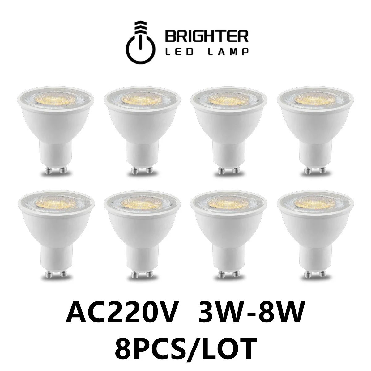 

8PCS MR16 GU5.3 LED Spotlight GU10 3W -8W AC220V Led Bulb Beam Angle 38 120 Degree for home indoor Light Bulb for Table