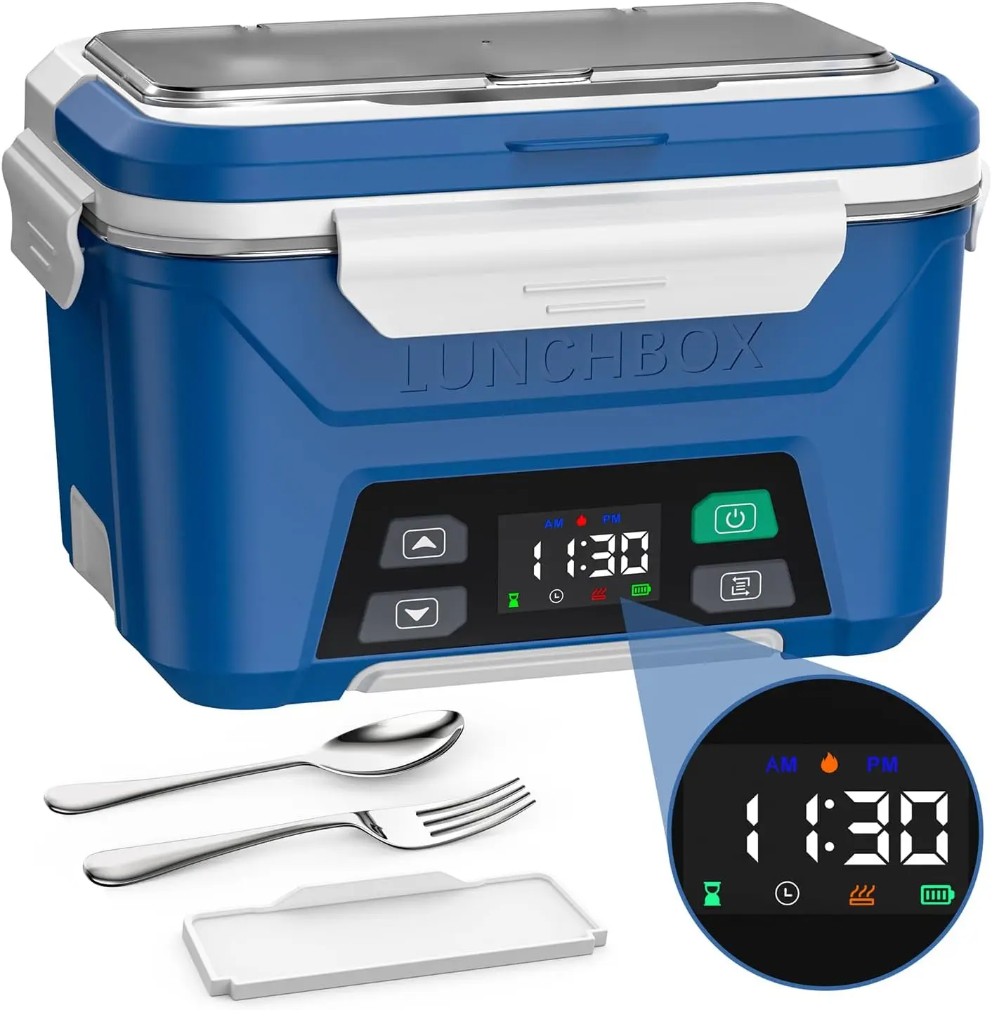 

Cordless Electric Lunch Box for Adults, Heated Lunch Box Battery Powered with Automatic Heating, 5.5 Cups Portable Food Warmer
