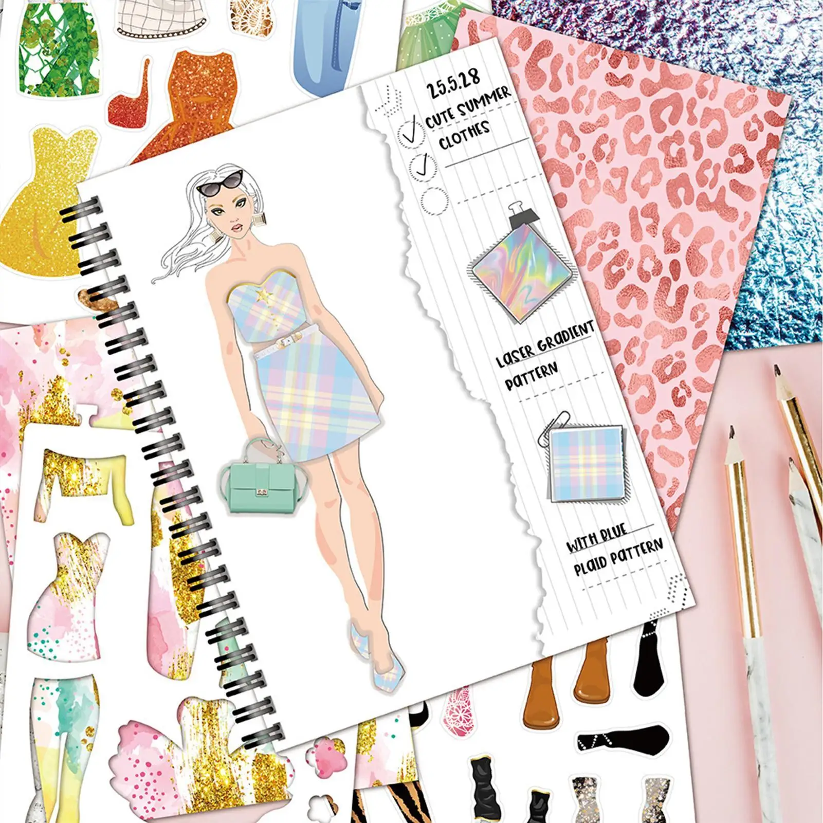 สมุดสติ๊กเกอร์แต่งตัว ระบายสี ชุดสติ๊กเกอร์แต่งตัว เกมเอนได้ Interactive สําหรับเวลาเล่น ครอบครัวก่อนวัยเรียน เด็กผู้ชาย เด็กผู้หญิง วัยรุ่น