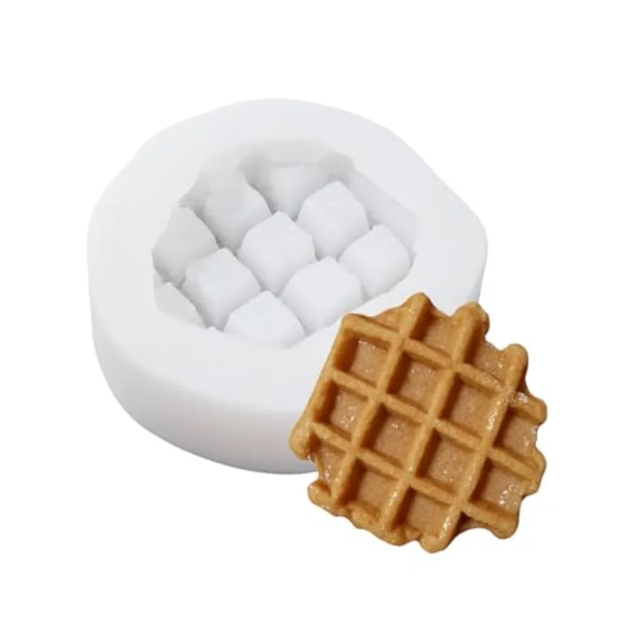 Waffle Silicone Mold, Artificial Food Fondant Mold, Simulated Waffle Candle Molds, Cookie Waffle Mold, French Bread Waffle-Shap