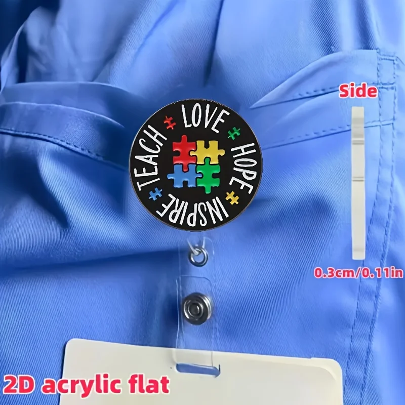 1 szt. zabawny klips do identyfikatora z wysuwanym sznurkiem, wytrzymały nylonowy sznurek, odpowiedni dla pracowników biurowych, pielęgniarek, studentów, lekarzy